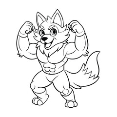 Wolf Coloring Page For Kids illustration
