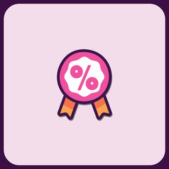 Discount Badge Icon: Percentage Award Seal