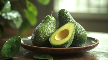 Ultra-Detailed Hyper-Realistic Avocado Close-Up