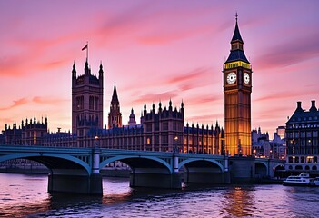 Naklejka premium London: Big Ben and Parliament