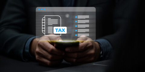Tax planning services to maximize tax savings and optimize business finances provided by knowledgeable financial advisors. digital tax checklist that shows electronic and online tax filing.