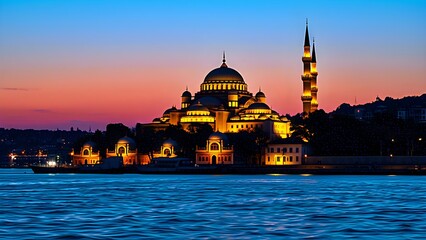 Naklejka premium Istanbul: Blue Mosque and the Sea of ​​Marmara - 02