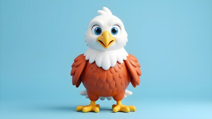 Fototapeta premium Cartoon Hawk's Brave Adventure