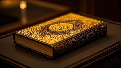 Fototapeta premium Holy Qur'an: A Luxurious Design with Gold Embellishments