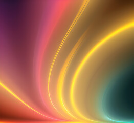 Neon gradient wave light in pink and blue tones on dark background creating futuristic and vibrant visuals for modern tech-inspired or artistic abstract.generative ai