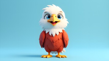 Fototapeta premium Cartoon Hawk's Brave Adventure