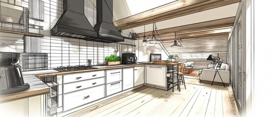 Stylish Kitchen with Ample Natural Lighting
