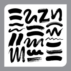 Abstract Ink Brush Strokes Collection.