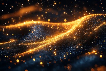 Obraz premium Sparkling Gold and Blue Abstract Background for Luxury Design