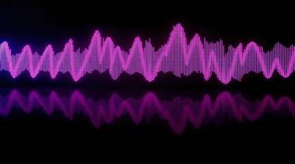 Soundwave Visualization: A digital representation of audio, pulsing with vibrant pink and purple light.