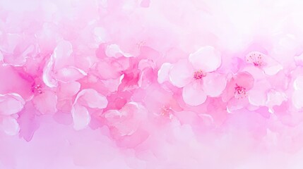 Fototapeta premium Delicate cherry blossom branches in soft pink hues create a fresh and ethereal spring atmosphere, hand-drawn with poetic precision