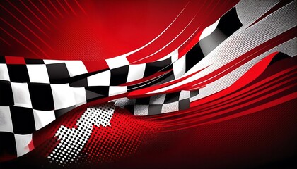 Checkered Flag Abstract Background. Dynamic Racing Flag. Use for sports or racing themes