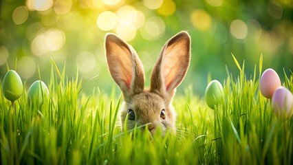 easter bunny with easter eggs