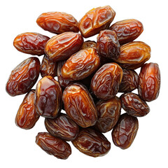 Dried dates isolated on white transparent background