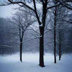 snow covered trees
