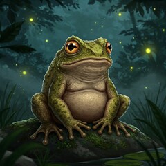 frog, Cute Animal Cartoon By JN