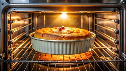 a piece of cake on a stove