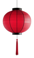 Obraz premium Chinese lantern isolated on transparent background. 