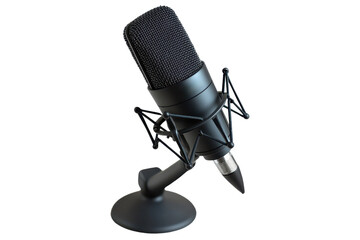 High Quality Condenser Microphone Studio Equipment Detail Shot On Stand Against A Transparent Background
