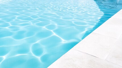 Obraz premium Crystal clear swimming pool water reflecting sunlight on a bright day : Generative AI