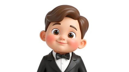 Cartoon little boy's fashionable dress