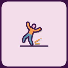 Simple Minimalist Icon of a Person Falling