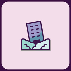 Submerged Cityscape: Icon of Urban Flooding