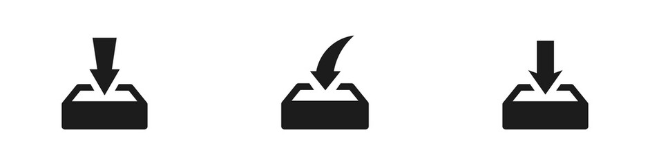 Download Icon Set. Download files icons. Data download icon. Upload cloud storage sign. Vector illustration.