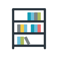 Library Bookshelf Icon Vector Art Illustration for Education and Reading