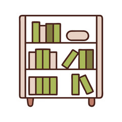 Library Bookshelf Icon Vector Art Illustration for Education and Reading