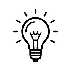 Light Bulb Idea Inspiration Icon Vector Art Illustration for Creativity and Innovation
