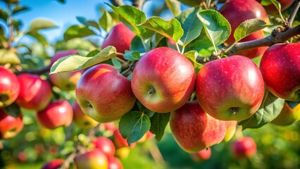 Obraz premium red apples on a tree