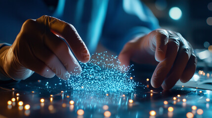 Nanotechnology Researcher Manipulating Nanostructures in Lab