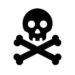  Minimalistic skull and crossbones icon representing danger