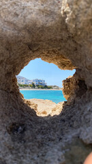 Window in the sea blue water