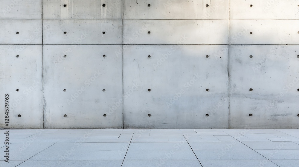 Aufkleber modern concrete wall with textured surfaces and polished floor creating an industrial ambience : gen