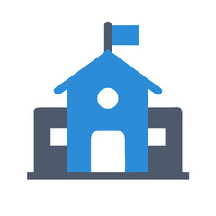 School Building Icon Set Vector Art Illustration for Education and Learning Designs