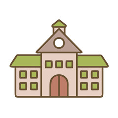 School Building Icon Set Vector Art Illustration for Education and Learning Designs