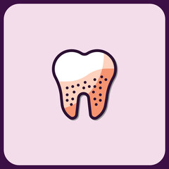 Stylized Tooth Icon: Dental Health and Care Illustration