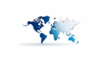 Vector World Map Illustration Blue Gradient