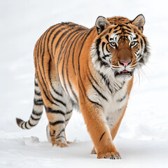 The finest Bengal tiger in royal on a white background 