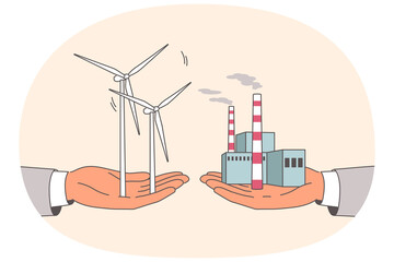 Choice alternative method generating electricity between coal-fired power plant and wind generators