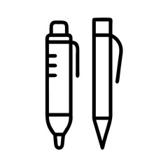 Pen and Pencil Icon Set Vector Art Illustration for Writing and Design