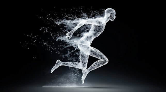 Dynamic Ethereal Figure in Motion Illustrating Speed and Energy