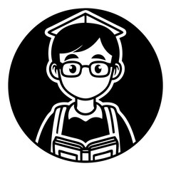 Student Icon Vector Art Illustration for Education and Learning Design