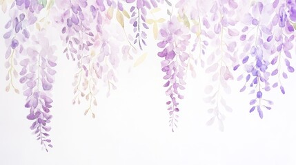 Fototapeta premium Delicate wisteria vines gracefully cascading in soft purple hues create a serene and enchanting atmosphere