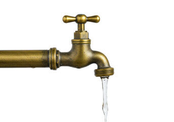 Isolated Classic Brass Water Tap