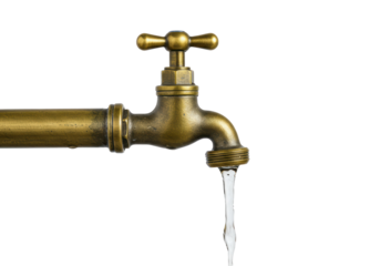 Isolated Classic Brass Water Tap