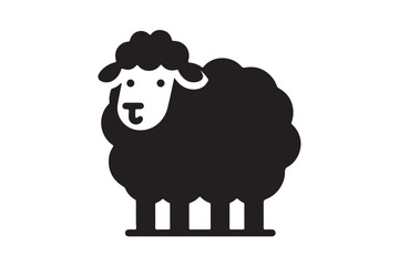 Sheep icon design illustration template silhouette on white background. (1)