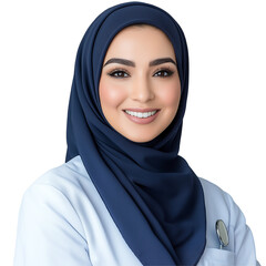 Naklejka premium Smiling Muslim Woman in Blue Hijab | Thumbs Up, Confidence, Positivity